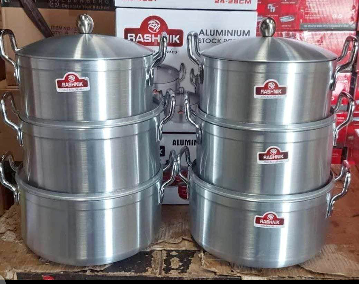 3PCS RASHNIK ALUMINUM POLISHED POT