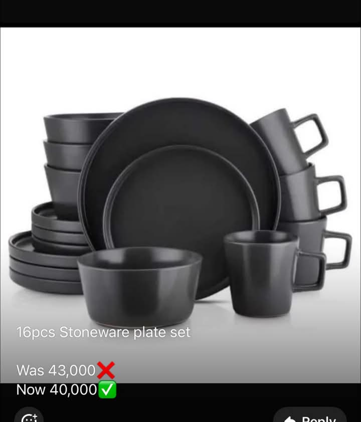 16pcs Stoneware Plate Set