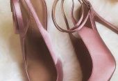 Brown satin lace-up Court Shoe