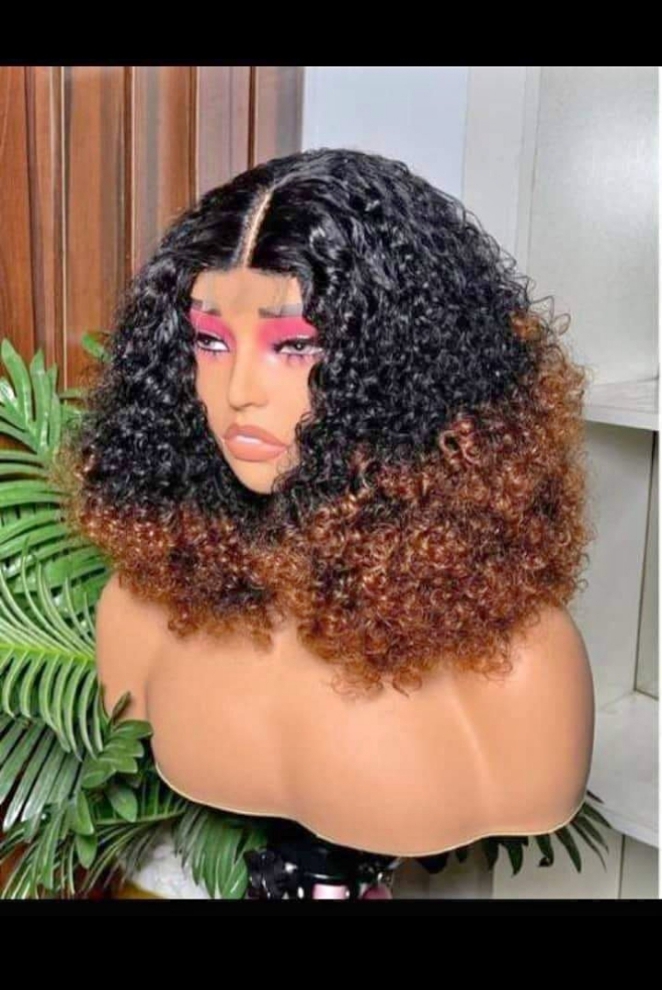 Human hair curly Wig