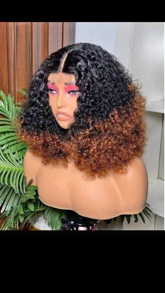 Human hair curly Wig