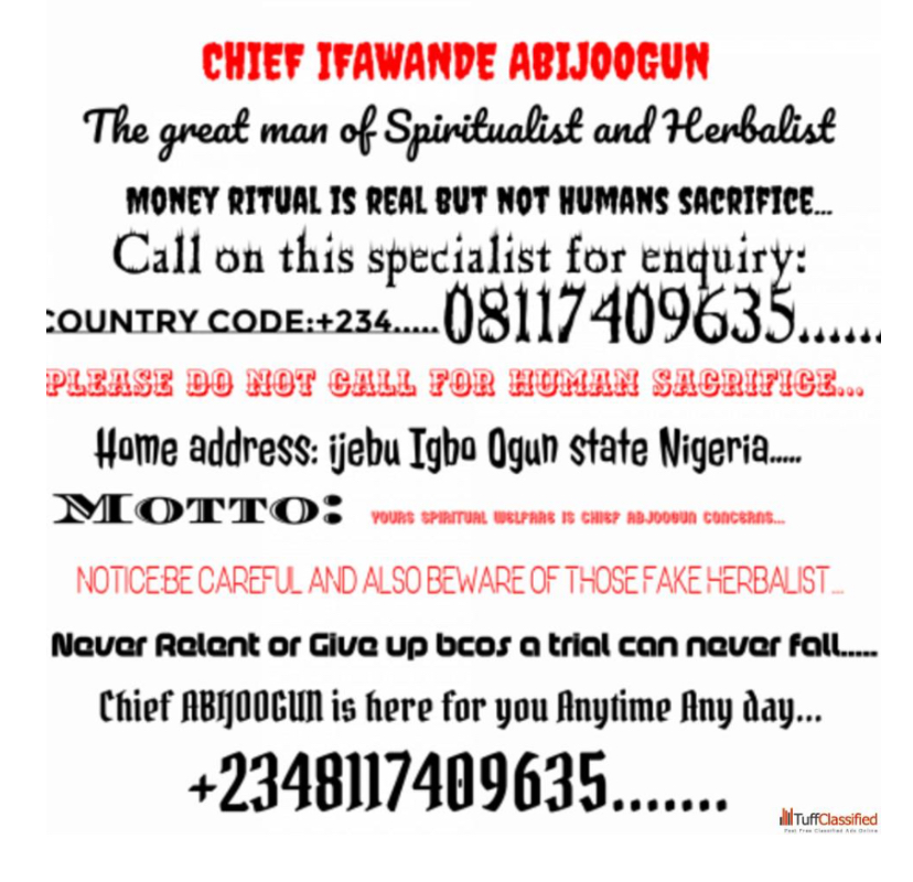 The best powerful spiritual herbalist and native doctor in Nigeria +2348117409635